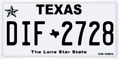 TX license plate DIF2728