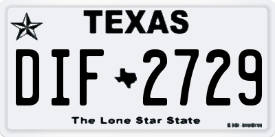 TX license plate DIF2729