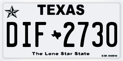 TX license plate DIF2730