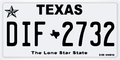 TX license plate DIF2732