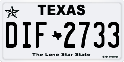 TX license plate DIF2733