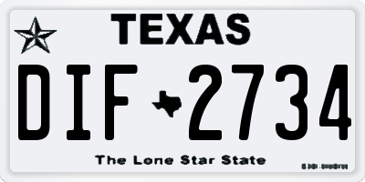 TX license plate DIF2734