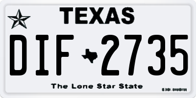 TX license plate DIF2735