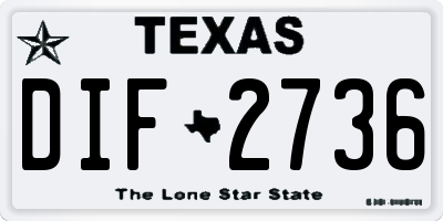 TX license plate DIF2736
