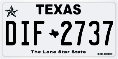 TX license plate DIF2737