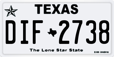 TX license plate DIF2738