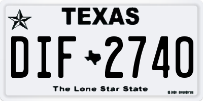TX license plate DIF2740