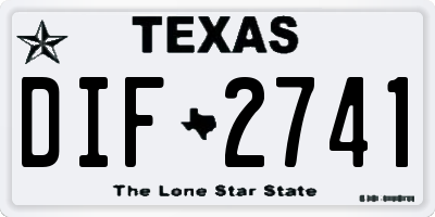 TX license plate DIF2741
