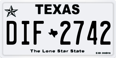 TX license plate DIF2742