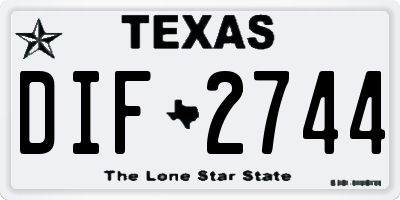 TX license plate DIF2744