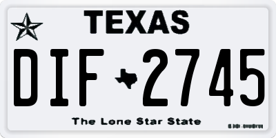 TX license plate DIF2745