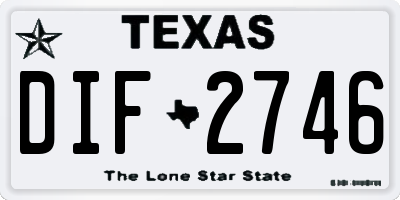 TX license plate DIF2746
