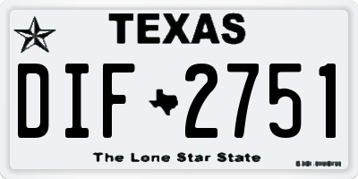 TX license plate DIF2751