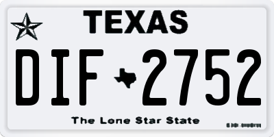 TX license plate DIF2752