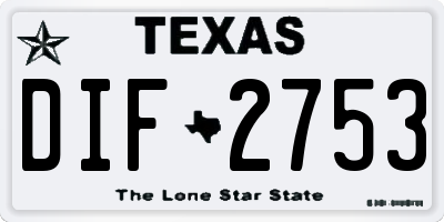 TX license plate DIF2753