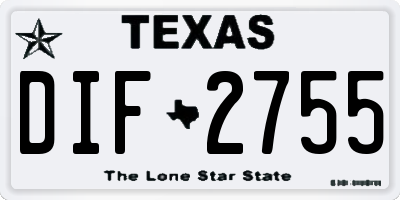 TX license plate DIF2755