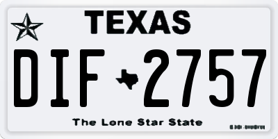 TX license plate DIF2757