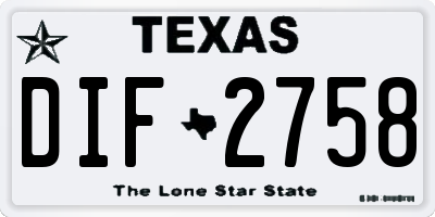 TX license plate DIF2758