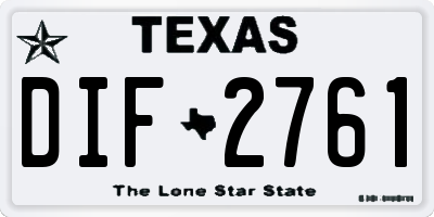 TX license plate DIF2761