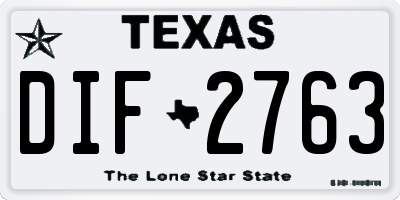 TX license plate DIF2763