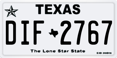 TX license plate DIF2767