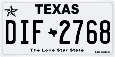 TX license plate DIF2768