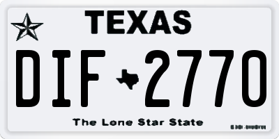 TX license plate DIF2770