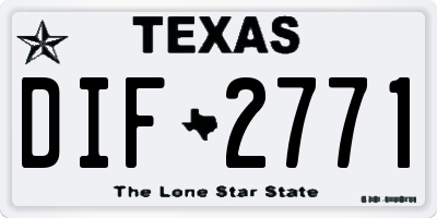 TX license plate DIF2771
