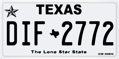 TX license plate DIF2772