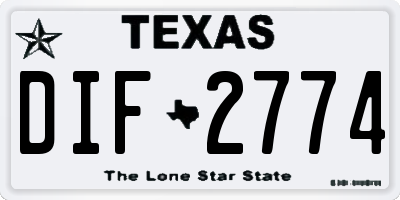 TX license plate DIF2774