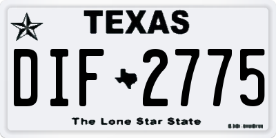 TX license plate DIF2775