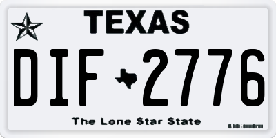 TX license plate DIF2776