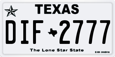 TX license plate DIF2777