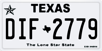 TX license plate DIF2779