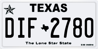 TX license plate DIF2780