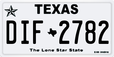 TX license plate DIF2782