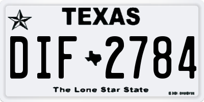 TX license plate DIF2784