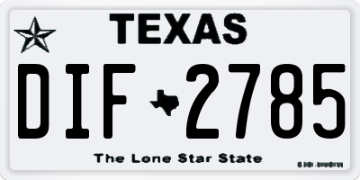TX license plate DIF2785
