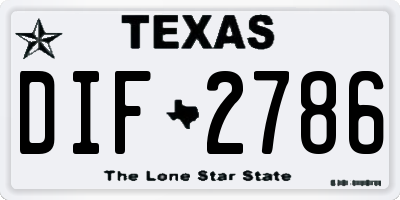 TX license plate DIF2786