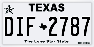 TX license plate DIF2787