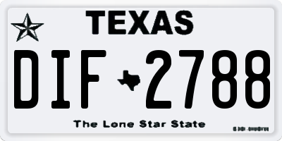 TX license plate DIF2788
