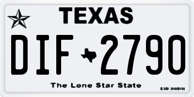 TX license plate DIF2790