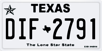 TX license plate DIF2791