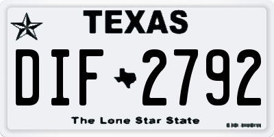 TX license plate DIF2792