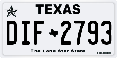 TX license plate DIF2793