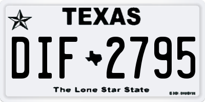 TX license plate DIF2795