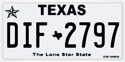TX license plate DIF2797