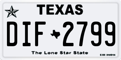 TX license plate DIF2799