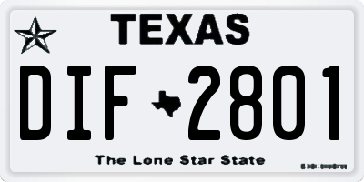 TX license plate DIF2801
