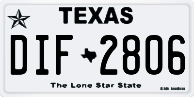 TX license plate DIF2806